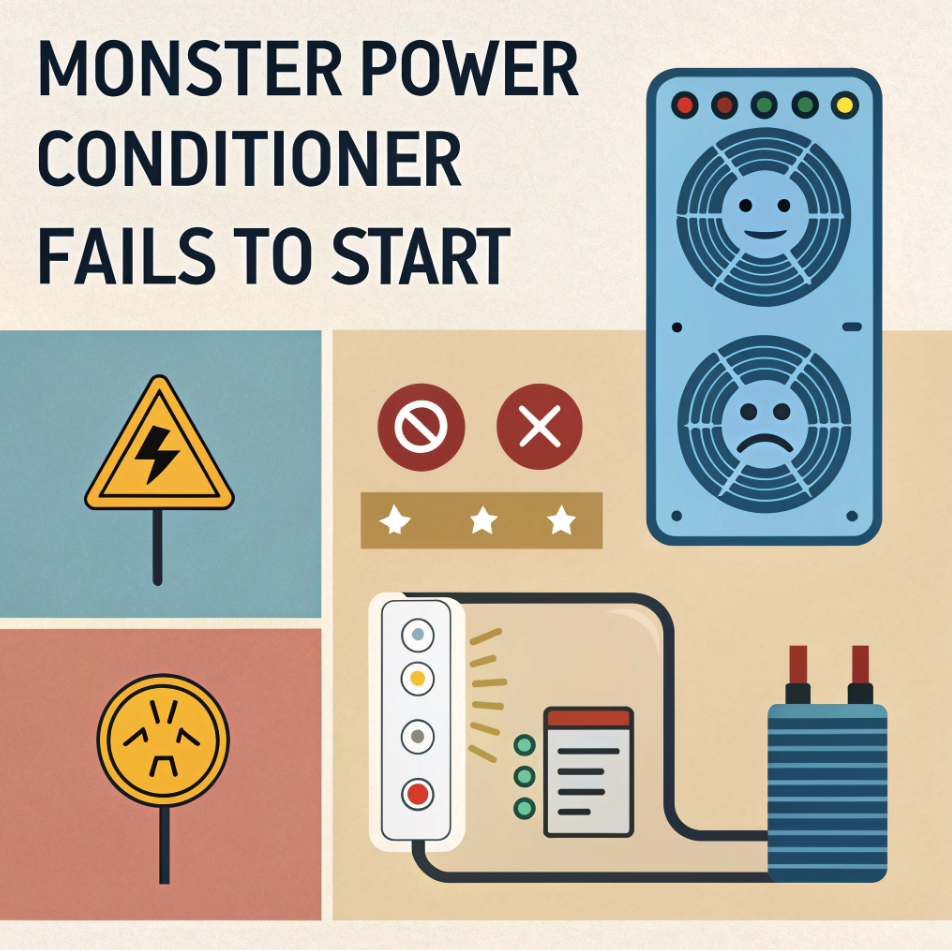Monster power conditioner fails to start