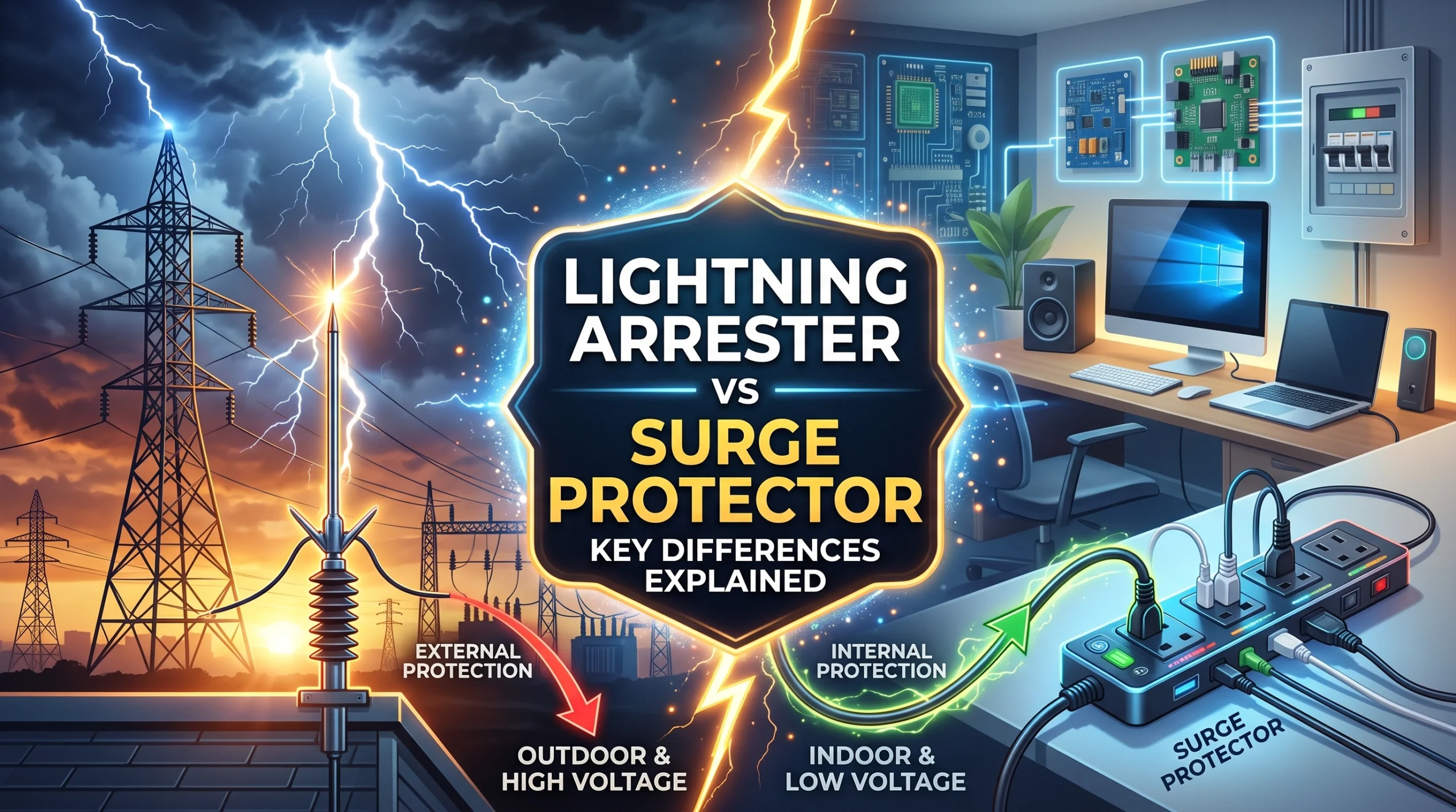 Lightning Arrester vs Surge Protector Key Differences Explained