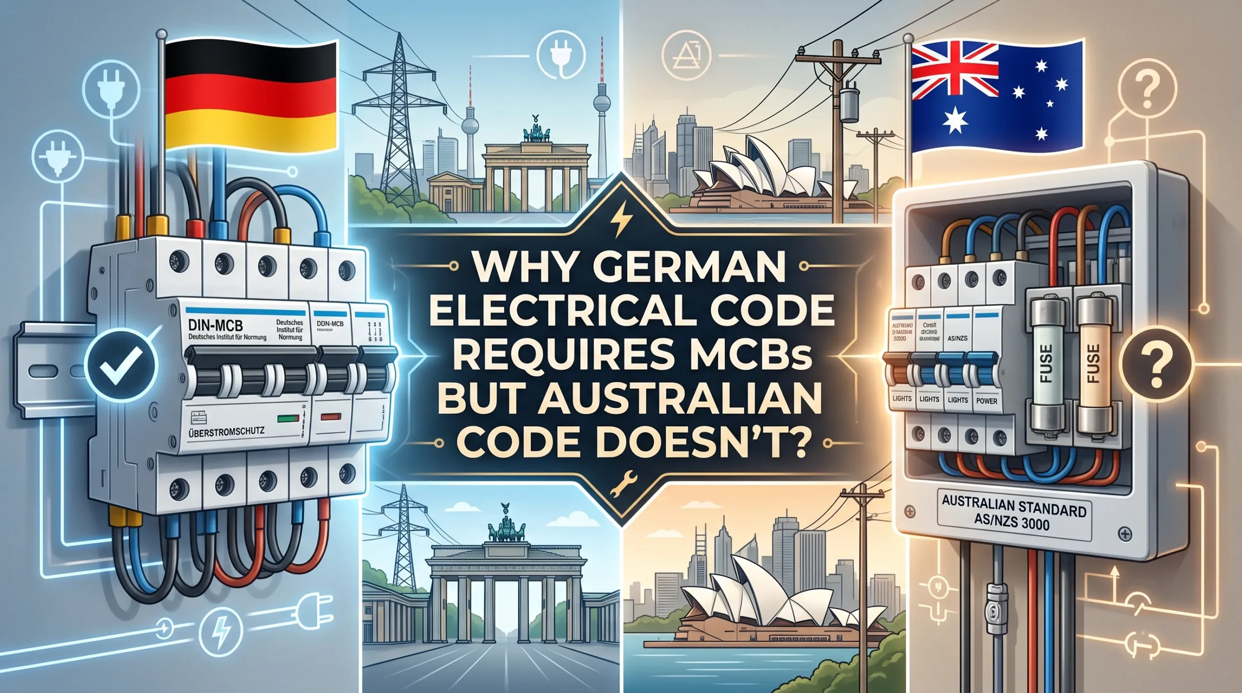 Why German Electrical Code Requires MCBs but Australian Code Does Not